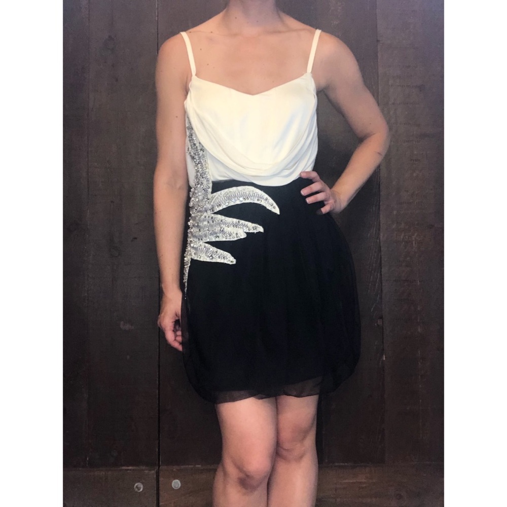 Guess by Marciano Black and White Beaded Dress XS